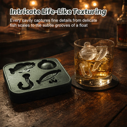 🎣❄️Fishing-Themed Ice Cube Mold Set – Creative Ice Tray for Drinks