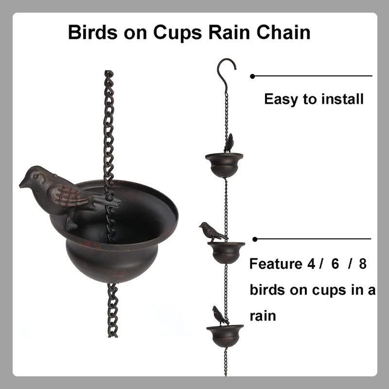 Bird wind chime rain chain