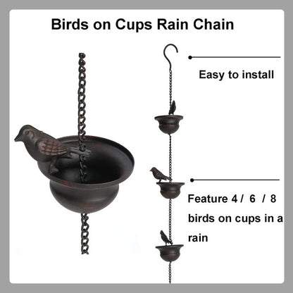 Bird wind chime rain chain