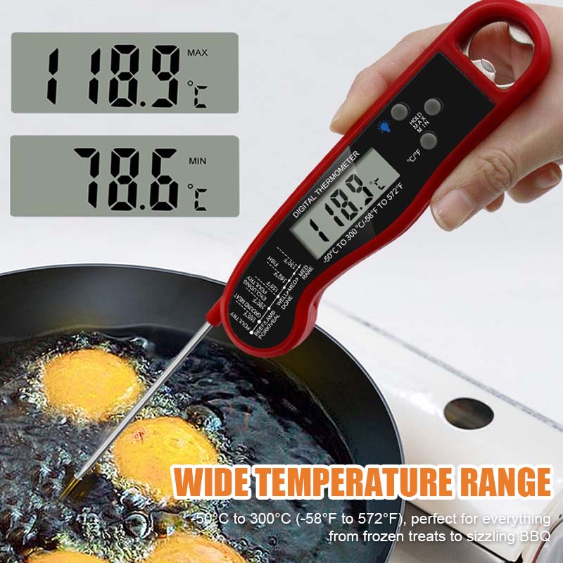 🌟 Digital Display Folding Waterproof Food Thermometer 🌟