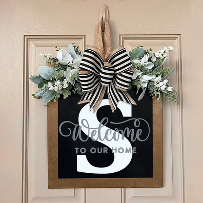Letter & Leaf Design Door Hanger, Personalized Welcome Door Hanger, Home Decor for Front Door, Festive & Party Supplies Gift, Party Decoration Supplies Ornaments