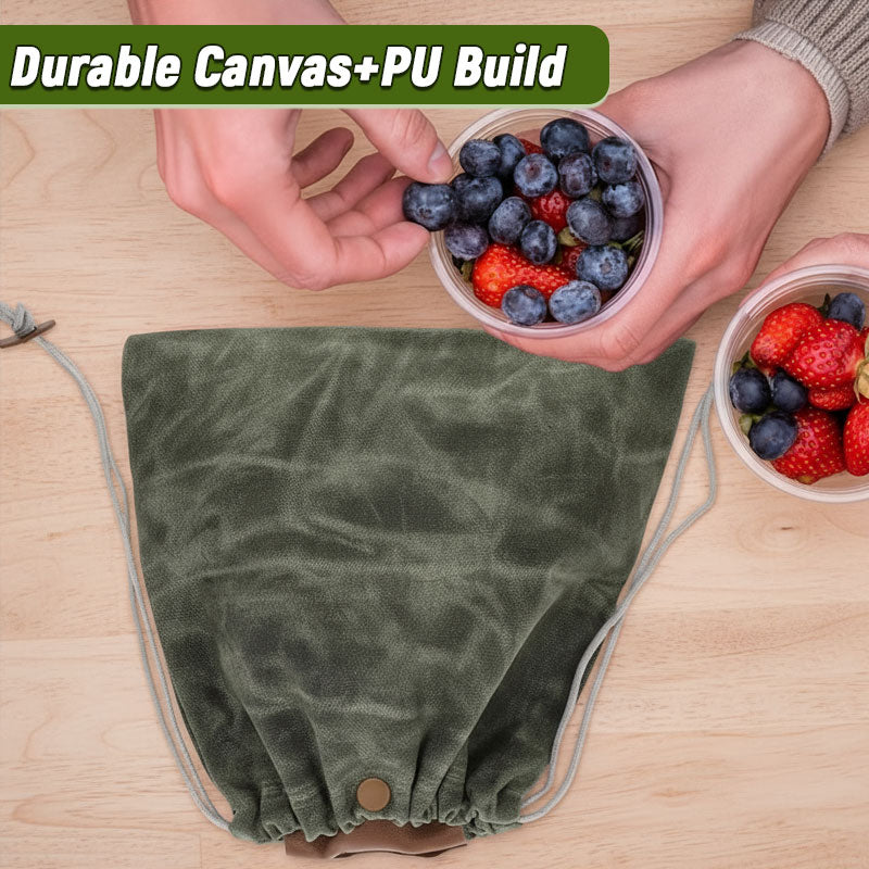 Leather & Waxed Canvas Pouch