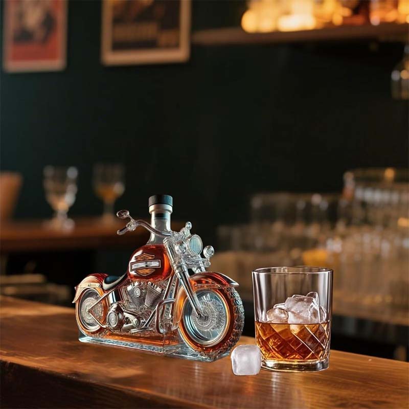 🏍️Creative Motorcycle Glass Wine Bottle