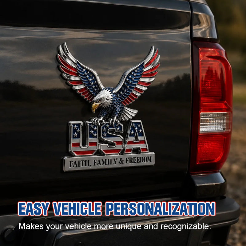 🦅🇺🇸250th Anniversary 49% OFF - ★USA Faith, Family & Freedom★ Metal Embl