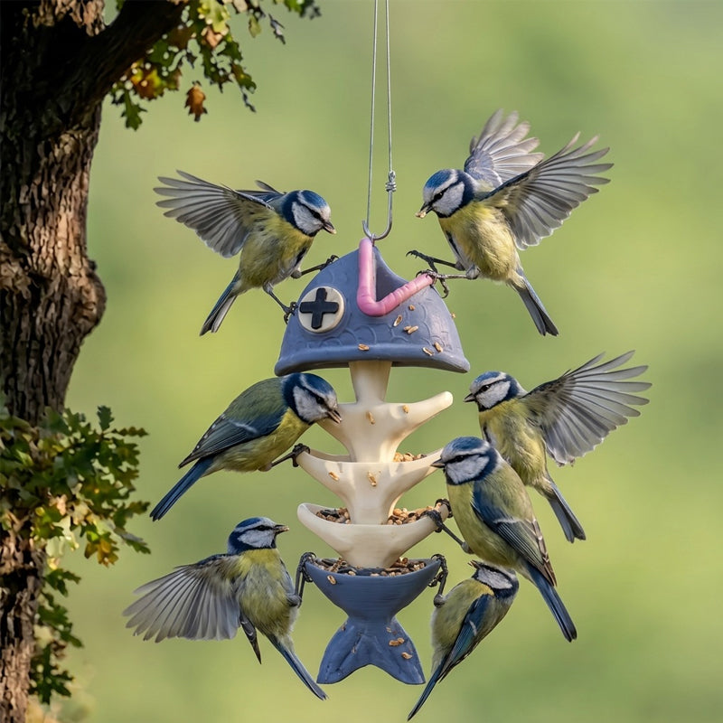🐟🐦Creative Fish Skeleton Hanging Bird Feeder
