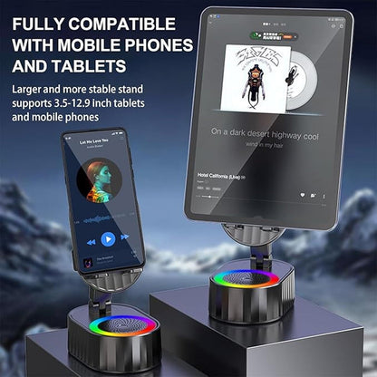 💥🔥2025 Upgraded Cell Phone Stand with Induction Speaker/Power Bank/Atmosphere Light