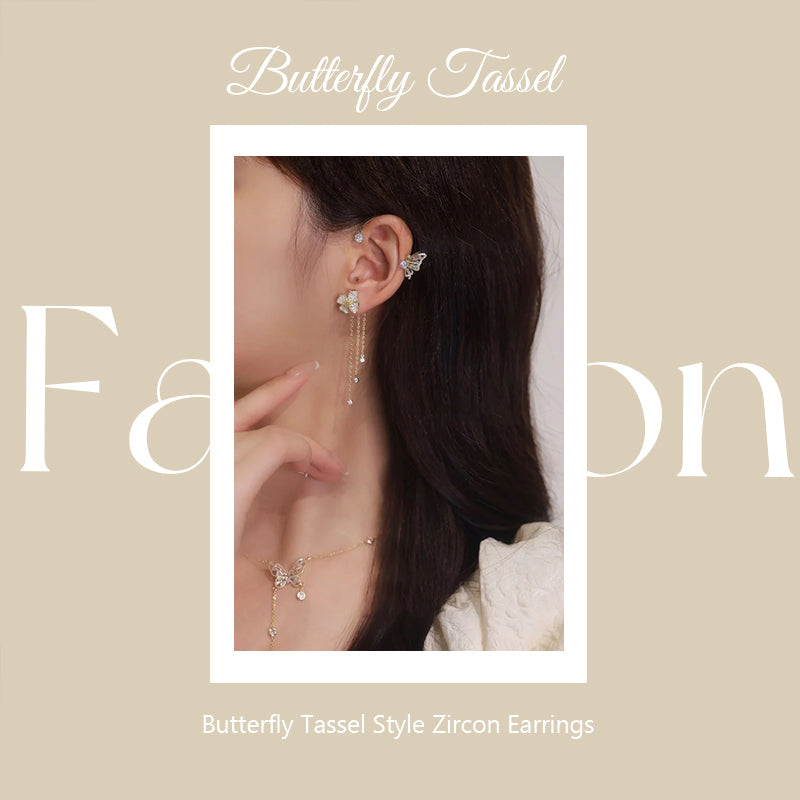 💐BUTTERFLY TASSEL STYLE ZIRCON EARRINGS | PERFECT GIFT🎁