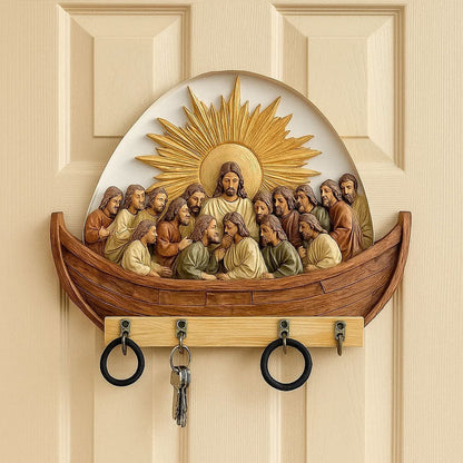 2D Flat Jesus and Disciples Wall Art Keychain