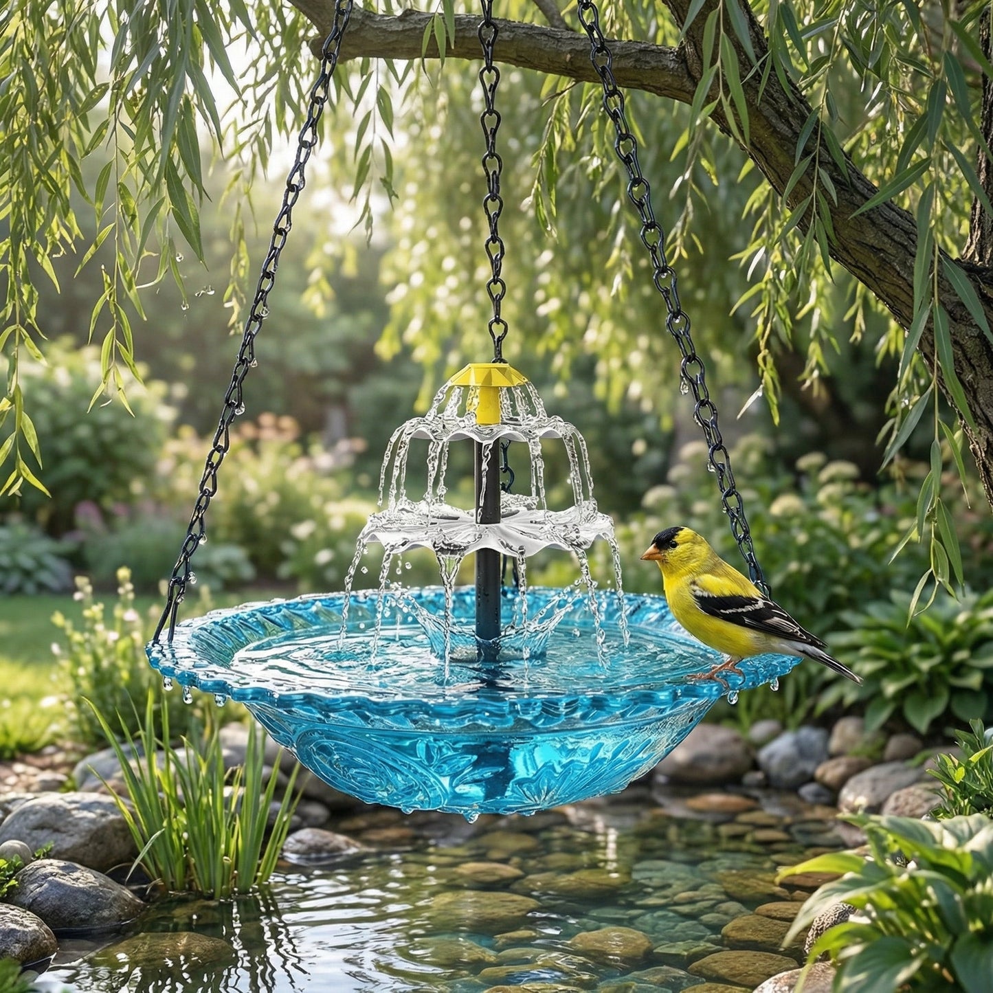✨2026 Spring special offer 70% off-🐦Solar Cascade Hanging Bird Bath Fountain