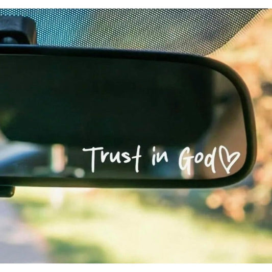 2pcs Trust in God Car Rearview Mirror Sticker, Car Rearview Mirror Decal, Inspirational Vinyl Sticker, Ideal Christian Gift