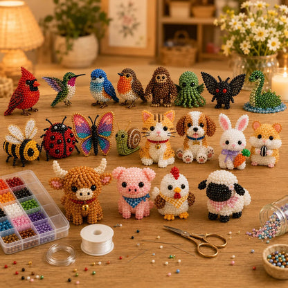 ✨Last Day 49% OFF✨-🧵✨ Tiny 3D Beaded Animal DIY Kit