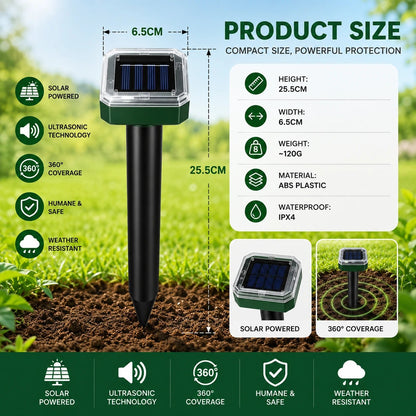 🌸HOT Sale 50% OFF☘️Solar Powered Waterproof Screw Mole Repellent