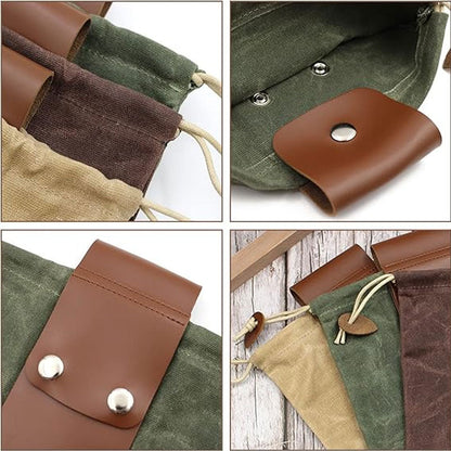 Leather & Waxed Canvas Pouch