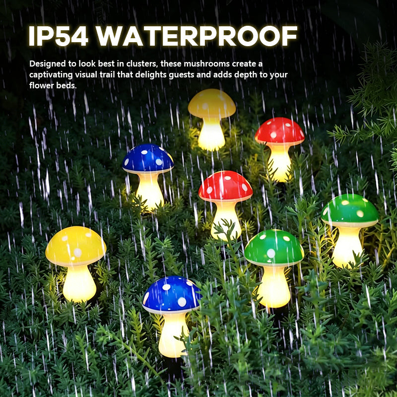 LED Solar Mushroom Lights for Garden Courtyards