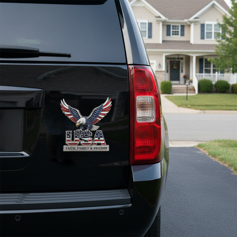 🦅🇺🇸250th Anniversary 49% OFF - ★USA Faith, Family & Freedom★ Metal Embl
