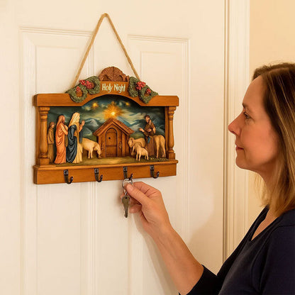 2D Flat Jesus and Disciples Wall Art Keychain