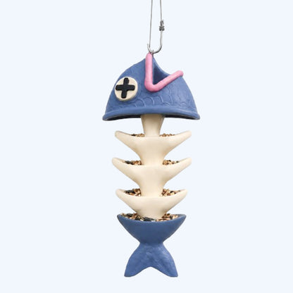 🐟🐦Creative Fish Skeleton Hanging Bird Feeder