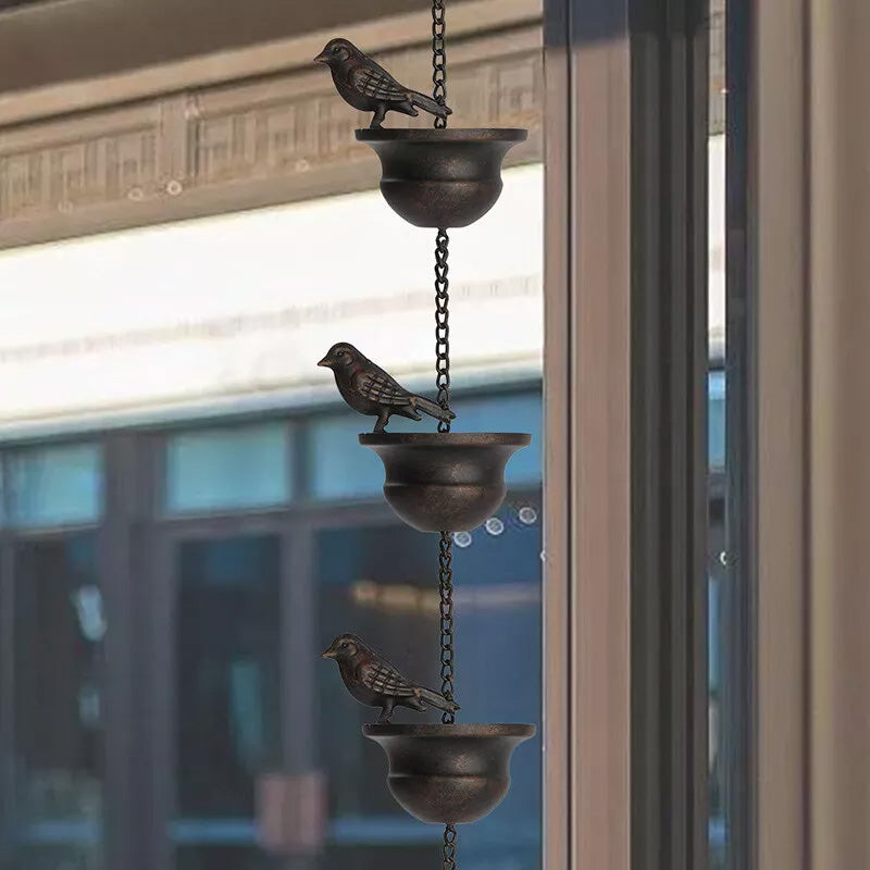 Bird wind chime rain chain