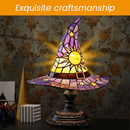 🌟Tiffany-style witch hat table lamp