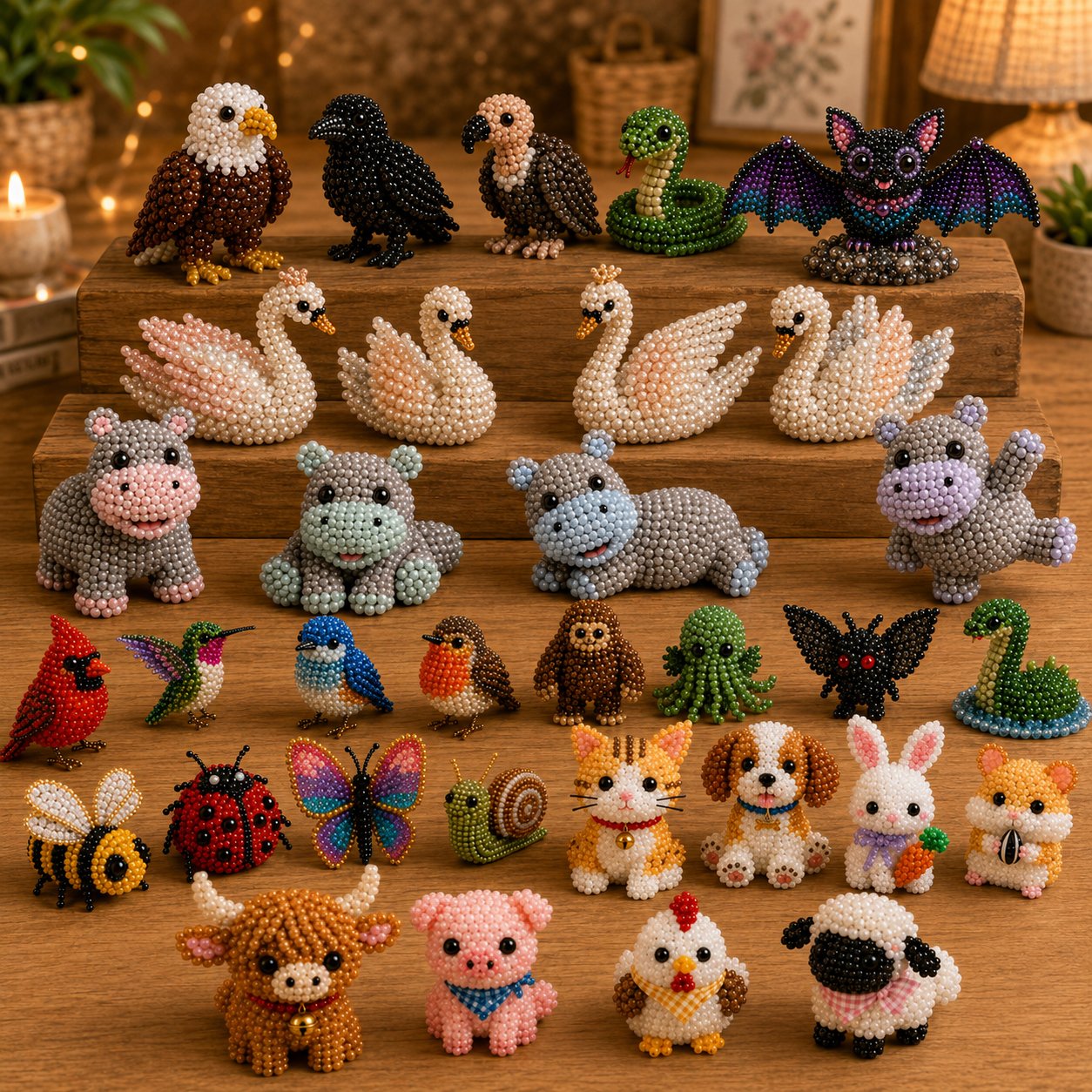 ✨Last Day 49% OFF✨-🧵✨ Tiny 3D Beaded Animal DIY Kit