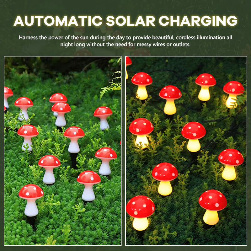 LED Solar Mushroom Lights for Garden Courtyards