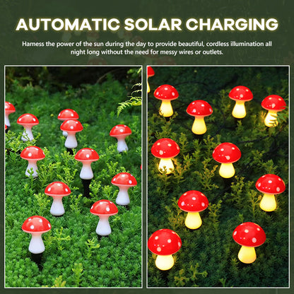 LED Solar Mushroom Lights for Garden Courtyards