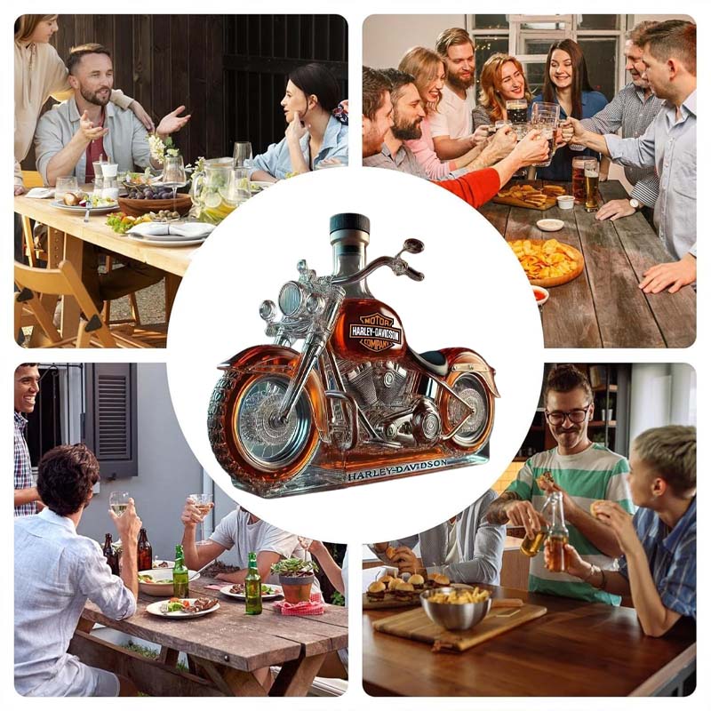🏍️Creative Motorcycle Glass Wine Bottle