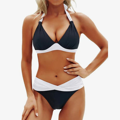 Flattering Two-Piece Bikini Set – Push-Up Halter V-Cut Bottom
