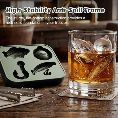 🎣❄️Fishing-Themed Ice Cube Mold Set – Creative Ice Tray for Drinks