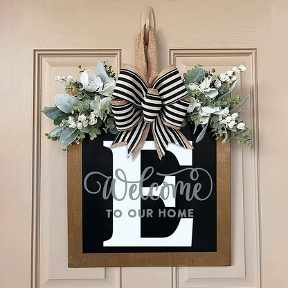 Letter & Leaf Design Door Hanger, Personalized Welcome Door Hanger, Home Decor for Front Door, Festive & Party Supplies Gift, Party Decoration Supplies Ornaments