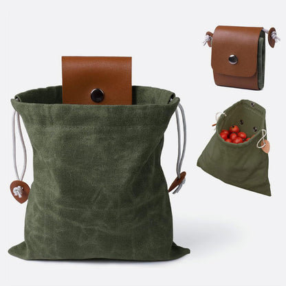 Leather & Waxed Canvas Pouch