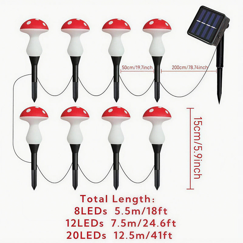 LED Solar Mushroom Lights for Garden Courtyards