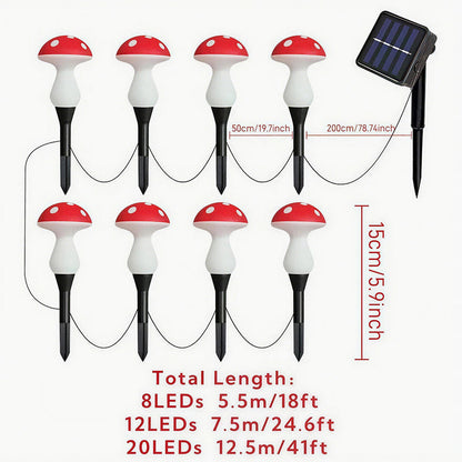 LED Solar Mushroom Lights for Garden Courtyards