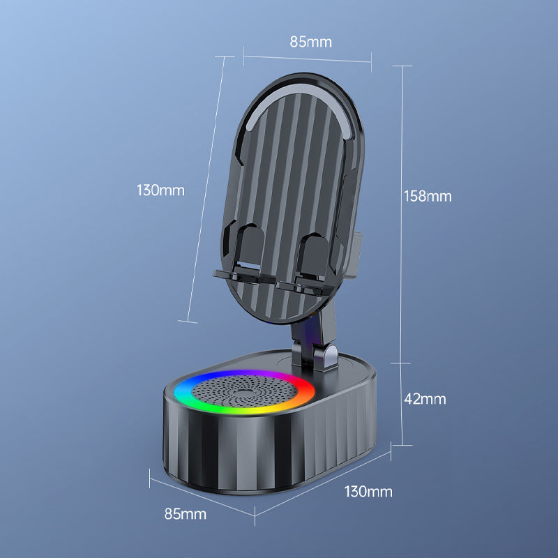 💥🔥2025 Upgraded Cell Phone Stand with Induction Speaker/Power Bank/Atmosphere Light