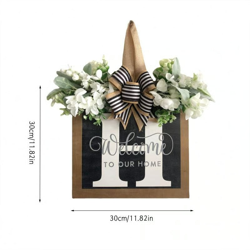 Letter & Leaf Design Door Hanger, Personalized Welcome Door Hanger, Home Decor for Front Door, Festive & Party Supplies Gift, Party Decoration Supplies Ornaments