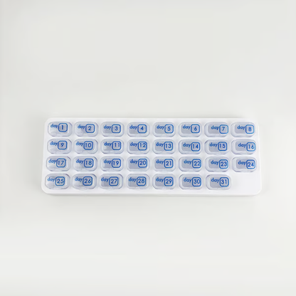 💊31 Days Pill Box-Monthly Pill Organizer-Arthritis-Friendly Easy-Open Lids