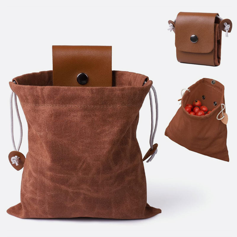 Leather & Waxed Canvas Pouch