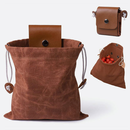 Leather & Waxed Canvas Pouch