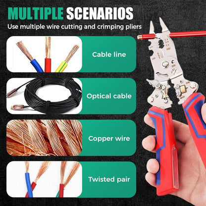 🔧 13-in-1 Foldable Wire Stripper Pliers with Voltage Tester