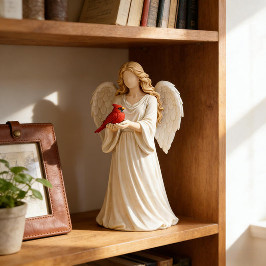 🔥🔥New Year 50% Off--🐦Handcrafted Cardinal & Angel Memorial Statues – A Symbol of Love, Peace, and Remembrance