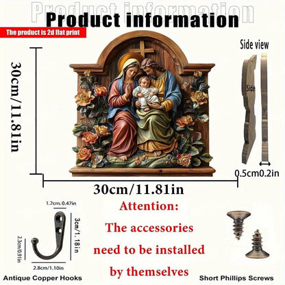 2D Flat Jesus and Disciples Wall Art Keychain