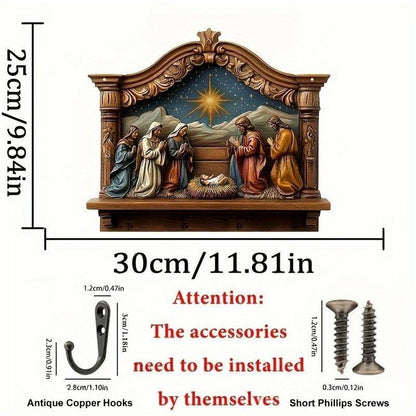 2D Flat Jesus and Disciples Wall Art Keychain