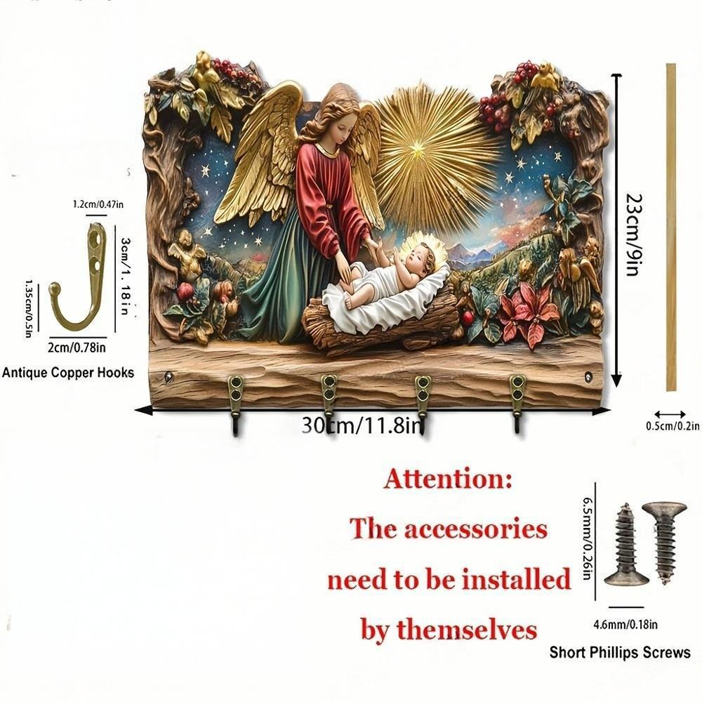 2D Flat Jesus and Disciples Wall Art Keychain