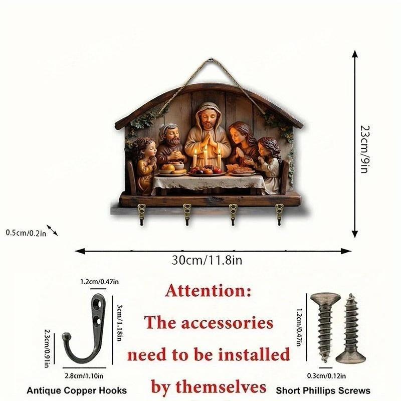 2D Flat Jesus and Disciples Wall Art Keychain
