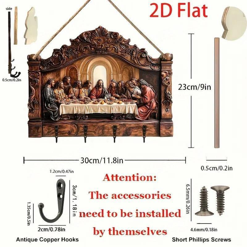 2D Flat Jesus and Disciples Wall Art Keychain