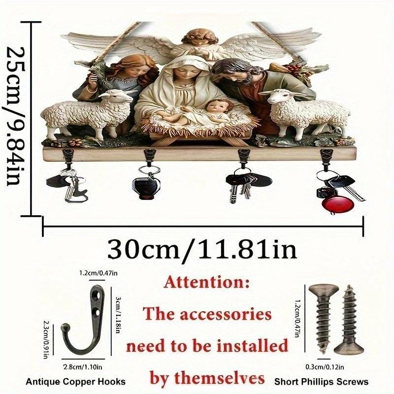 2D Flat Jesus and Disciples Wall Art Keychain