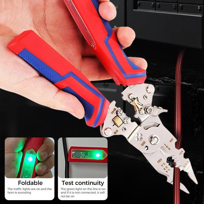 🔧 13-in-1 Foldable Wire Stripper Pliers with Voltage Tester