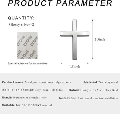 Buy One Get One Free!✝️ Metal Jesus Christ Cross Badge Stickers