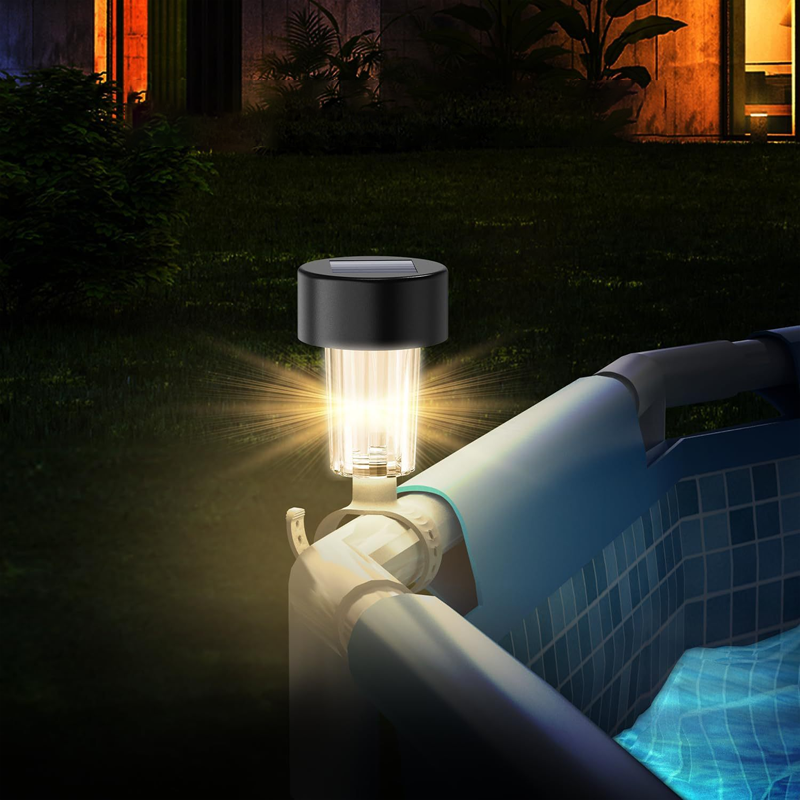 6 Pcs Pool Solar Lights for Framed Above Ground Pools Waterproof Solar Light Outdoor Swimming Pool Fence Decorations Pool Accessories Colorful Light Night Lights