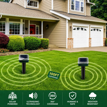 🌸HOT Sale 50% OFF☘️Solar Powered Waterproof Screw Mole Repellent